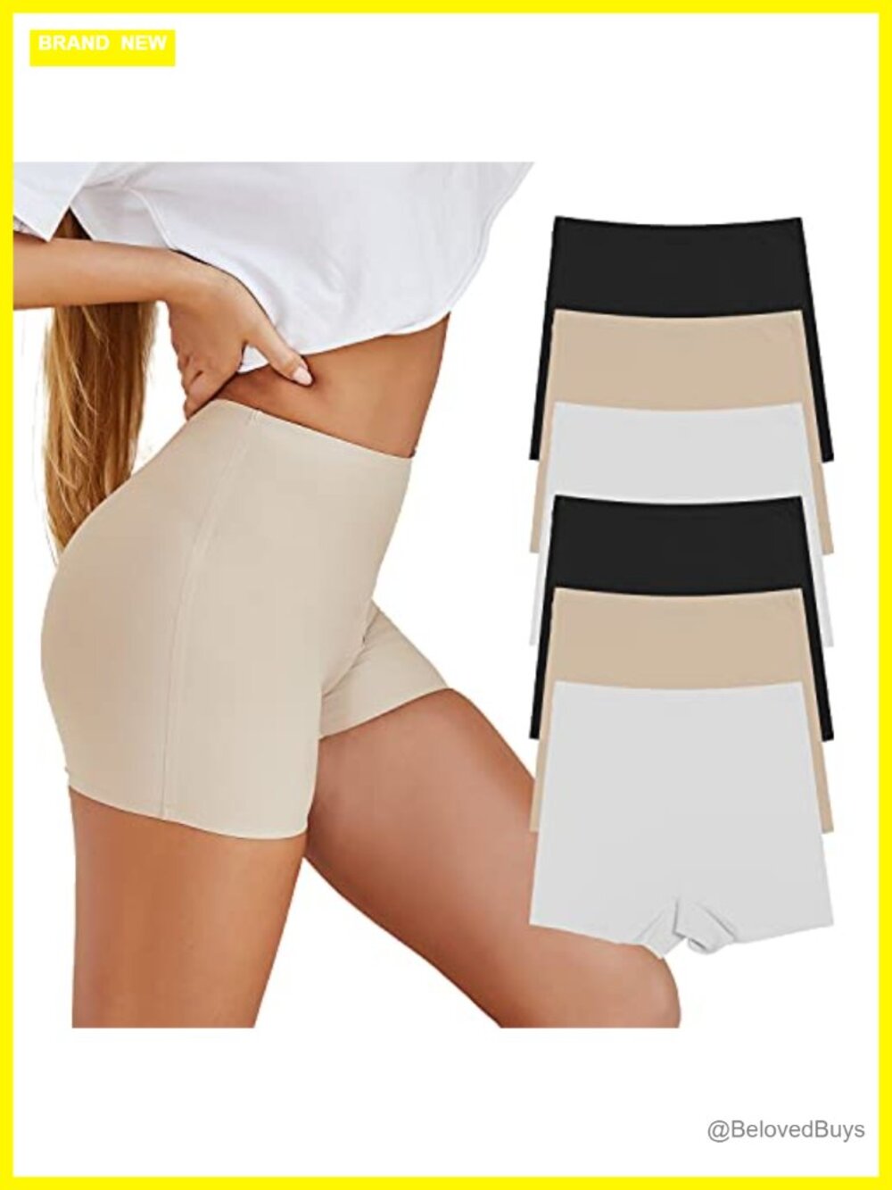 Seamless Soft Boy Shorts Panties for Women Stretch Underwear 6 Pack
